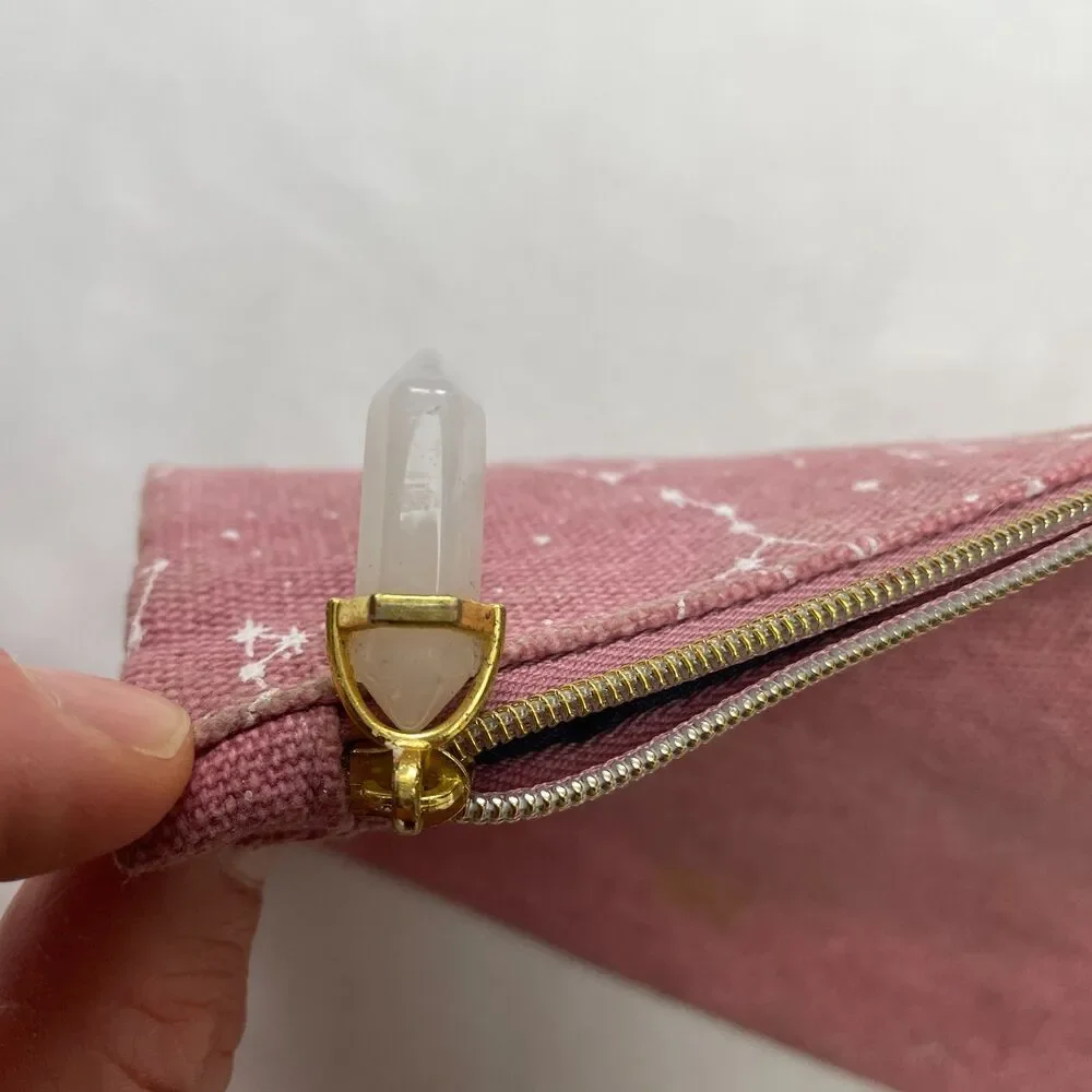 Ipsy Makeup Bag Pink Star Consellations Zipper Pouch Coin Wallet Purse Accessory